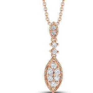 Kay Jewelers Diamond Necklace 1/4 carrot Marquise-Shaped Design - 10K Rose Gold